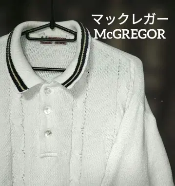 맥레거 McGREGOR 반팔 코튼 니트 헨리넥 케이블 짜임