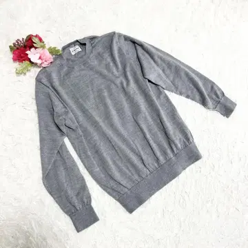 [ yonetowi ] 요네토미(1) 긴팔 니트 스웨터 울 그레이