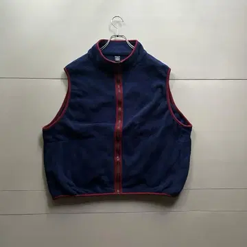 90s LAND'SEND 파이핑 집업 플리스 베스트 XL