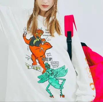 RNA 컨퓨즈 캐릭터 프린트 롱T used