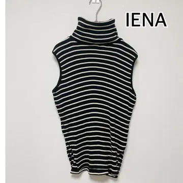 IENA 이에나 슬리브리스 티셔츠 보더 터틀넥