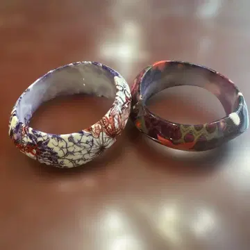 Desigual 꽃무늬 뱅글 2개 세트
