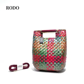 [ 새상품급 ] RODO ITALY 로도/라탄 뜨개질/멀티 컬러/핸드백