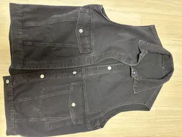 블랙 데님 베스트