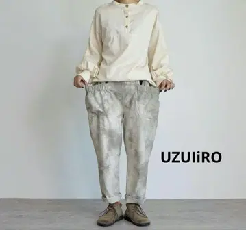 UZUiRO 플레인 캠핑 워크 팬츠/카키 얼룩/미카와 직물