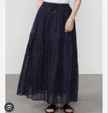 새상품급 카구레 인디아 인더스트리 코튼 오간자 자수 개더 스커트