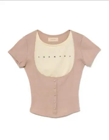 ANDMARY 핑크 mary logo tops 정품