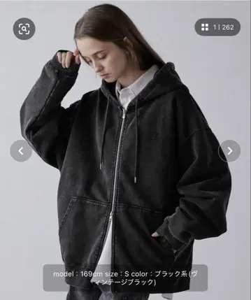 [CLEL] 헤비웨이트 로고 자수 풀 집업 후드티 클레일