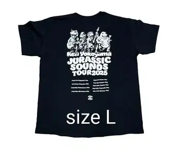 켄 요코야마 요코야마 켄 Jurassic Sounds T셔츠 블랙