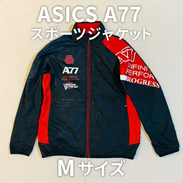 아식스 A77 자켓 블랙 x 빨간색 M 사이즈