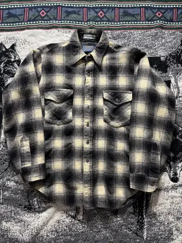 70s PENDLETON 울 체크 셔츠 옴브레 USA제