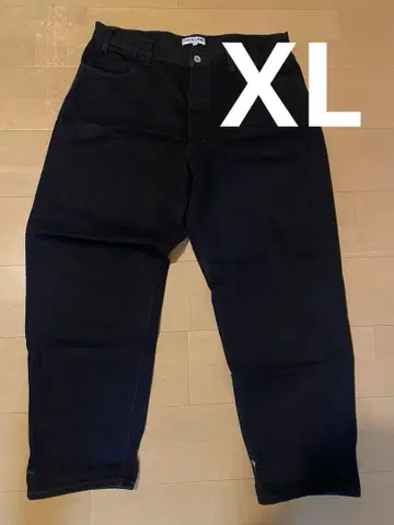 [ XL ] 셀비지 데님 팬츠 배기 블랙 데님