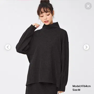 GU 브러쉬드 리브 하이넥 풀오버 XL