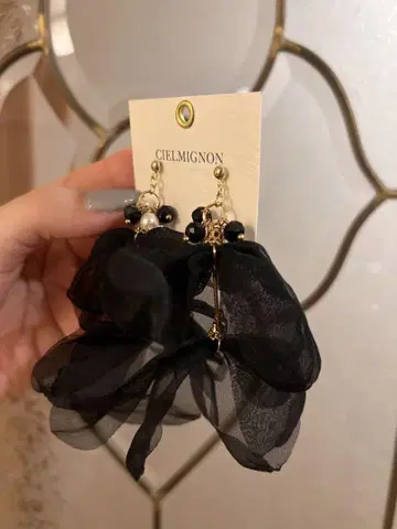 Cielmignon 쉬폰 플라워 귀걸이