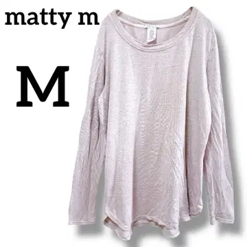 matty m 옅은 핑크 긴팔 T셔츠 [ M ] 심플 빈티지