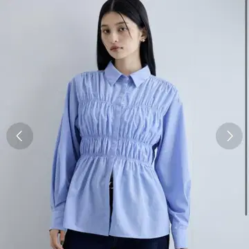 VIS 비스 상의 가을 셔츠 가디건 셔링 디자인 셔츠