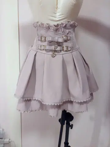 리즈리사 2연 벨트 치마바지 핑크 지뢰계 양산형