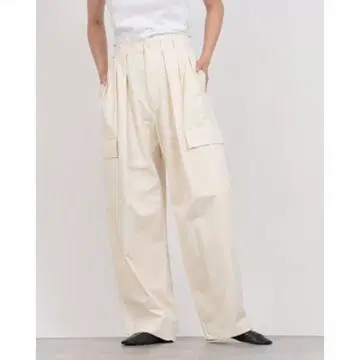 CLANE WIDE TUCK WORK PANTS ( IVORY )