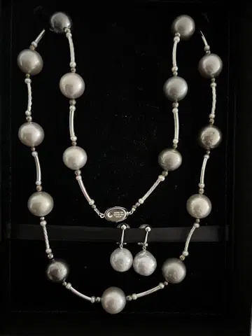 silver top gsv bottom patent 목걸이와 귀찌