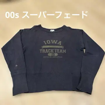 페이드 네이비 Champion IOWA 맨투맨 런택 복각