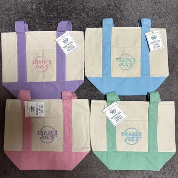 TRADER JOE'S 한정판 색상 토트백 4개 세트