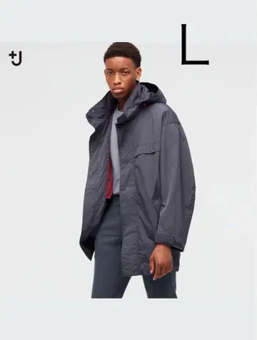 UNIQLO +J 오버 사이즈 후디드 하프 코트 L 사이즈