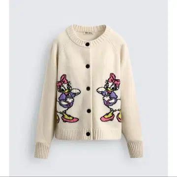 택 포함 새상품 ZARA DAISY DUCK 울 가디건 M