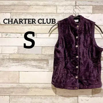 CHARTER CLUB [ S ] 퍼플 다운 베스트 베스트 복슬복슬