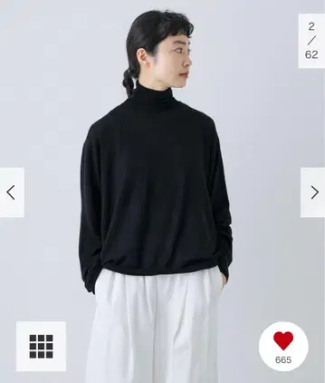 택 포함 새상품 BLACK 울 하이 게이지 터틀 니트 카구레 DOORS