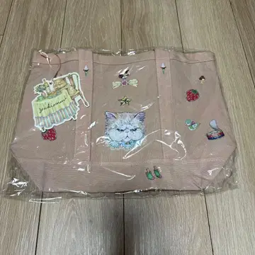 yukiemon 고양이 고양이 목욕 가방 더스티 핑크 페타페타 토트백