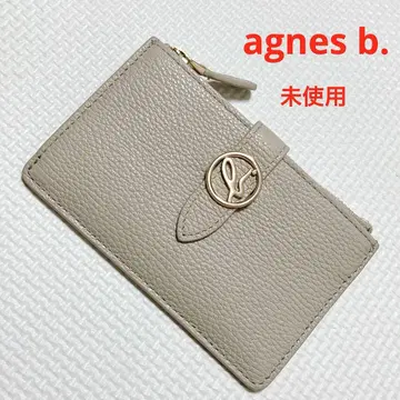 미사용 agnes b. 에네스베 가죽 프래그먼트 케이스 그레이지