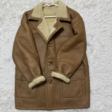 빈티지 리얼 무스탕 자켓 호두 단추 양가죽