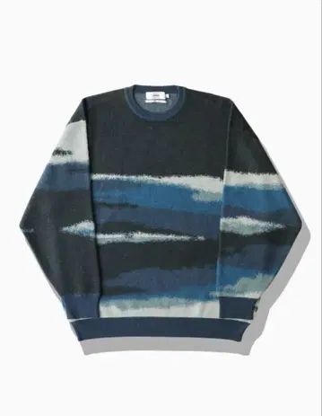 그래프페이퍼 자카드 크루넥 니트