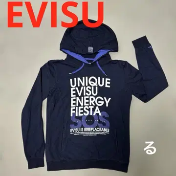 EVISU 에비수 후드티 W/L 여성용 구제 의류 레어 빅 로고