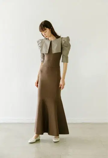 hdxuly Classical Knit Dress ( Mocha )