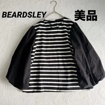 새상품급 BEARDSLEY 코튼 상의 보더 볼륨 소매 도킹