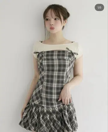 andmary Karen check mini dress