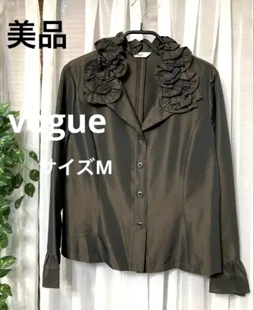 새상품급 vogue 프릴 달린 긴팔 블라우스 사이즈 M 브라운