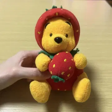 푸우 딸기 봉제 인형 약 17cm