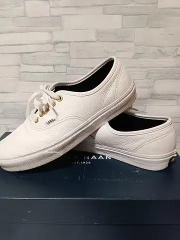 VANS 화이트 반스 오센틱 럭스 가죽 화이트