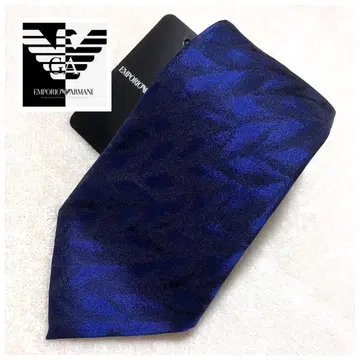 택 포함 새상품 현행 모델 엠포리오 아르마니 올 패턴 넥타이 블루