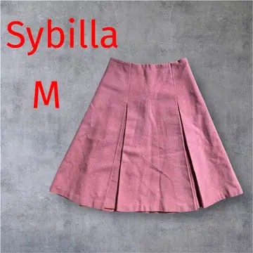 Sybilla 시빌라 무릎 기장 플레어 스커트 양모 울 & 카멜 일본제