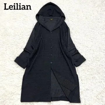 새상품급 레리안 후드 부착 롱 가디건 그레이 15호