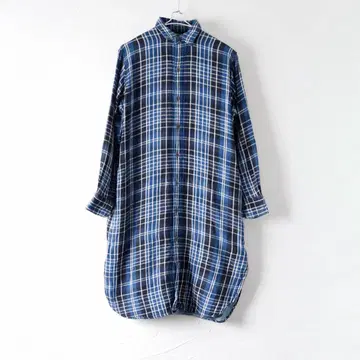45rpm umii 908 거즈 코튼 셔츠 원피스 인디고 염색