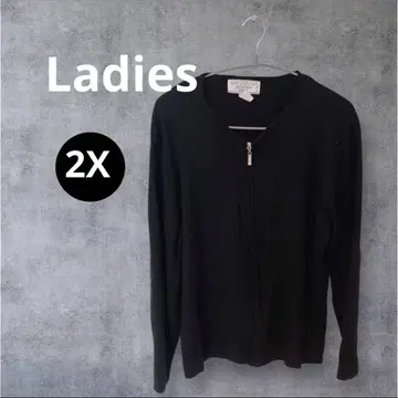 새상품급! 귀여움! 블랙 풀 집업 스웨터 2X