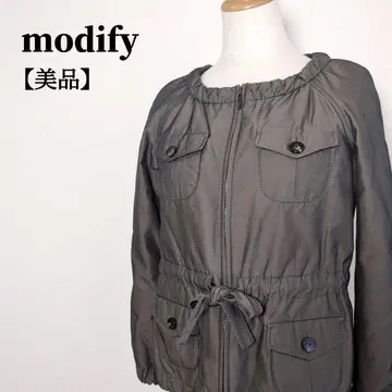 [ 새상품급 ] modify 모디파이 허리 리본 끈 노카라 충전솜 점퍼