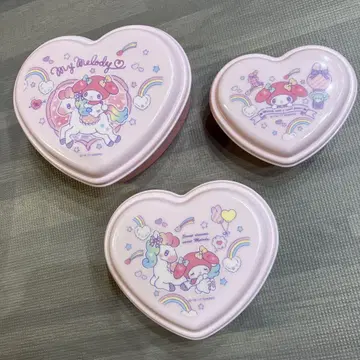 My Melody 하트형 컨테이너 3개 세트