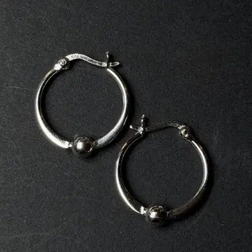 실버925 silver 원포인트 후프 귀걸이/경연마 마감/양쪽 귀