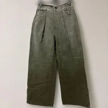 JEANASIS 턱 와이드 데님 팬츠 카키