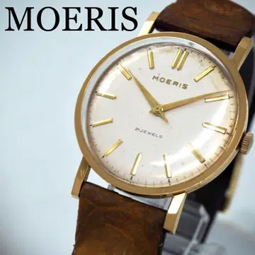 566 MOERIS 남성용 시계 21석 수동 와인딩 골드 브라운